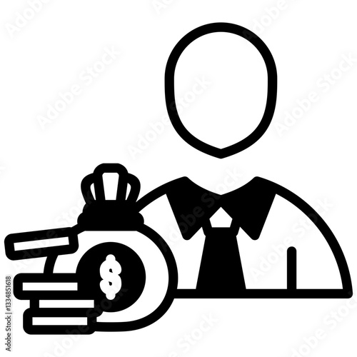 Investor icon in Mix Filled Style. Simple Vector Design. Simple Vector Outline Filled Icon
