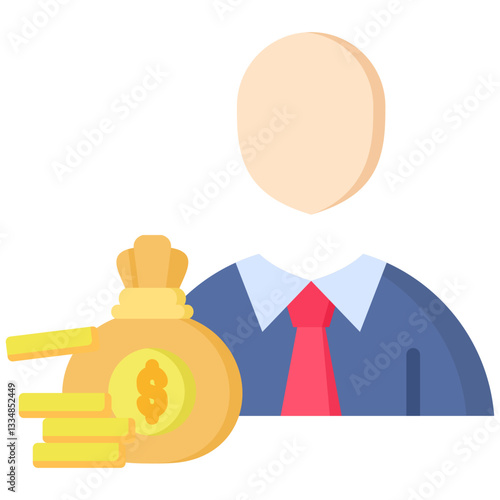 Investor icon in Flat Color Style. Simple Vector Design. Simple Vector Flat Icon