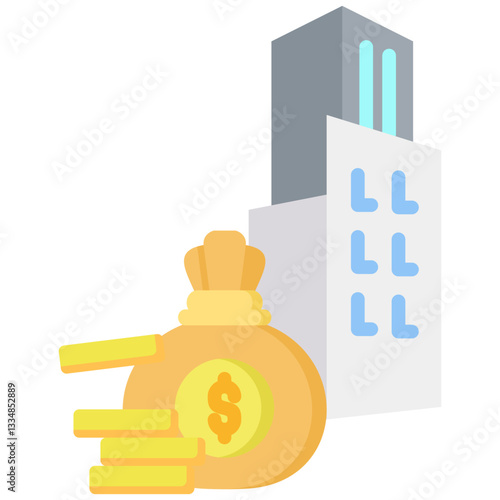 Investment Venture icon in Flat Color Style. Simple Vector Design. Simple Vector Flat Icon