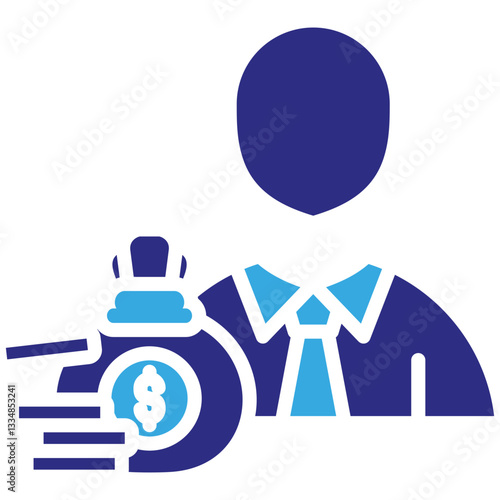 Investor icon in Glyph Dual Color Style. Simple Vector Design. Simple Vector Glyph Icon