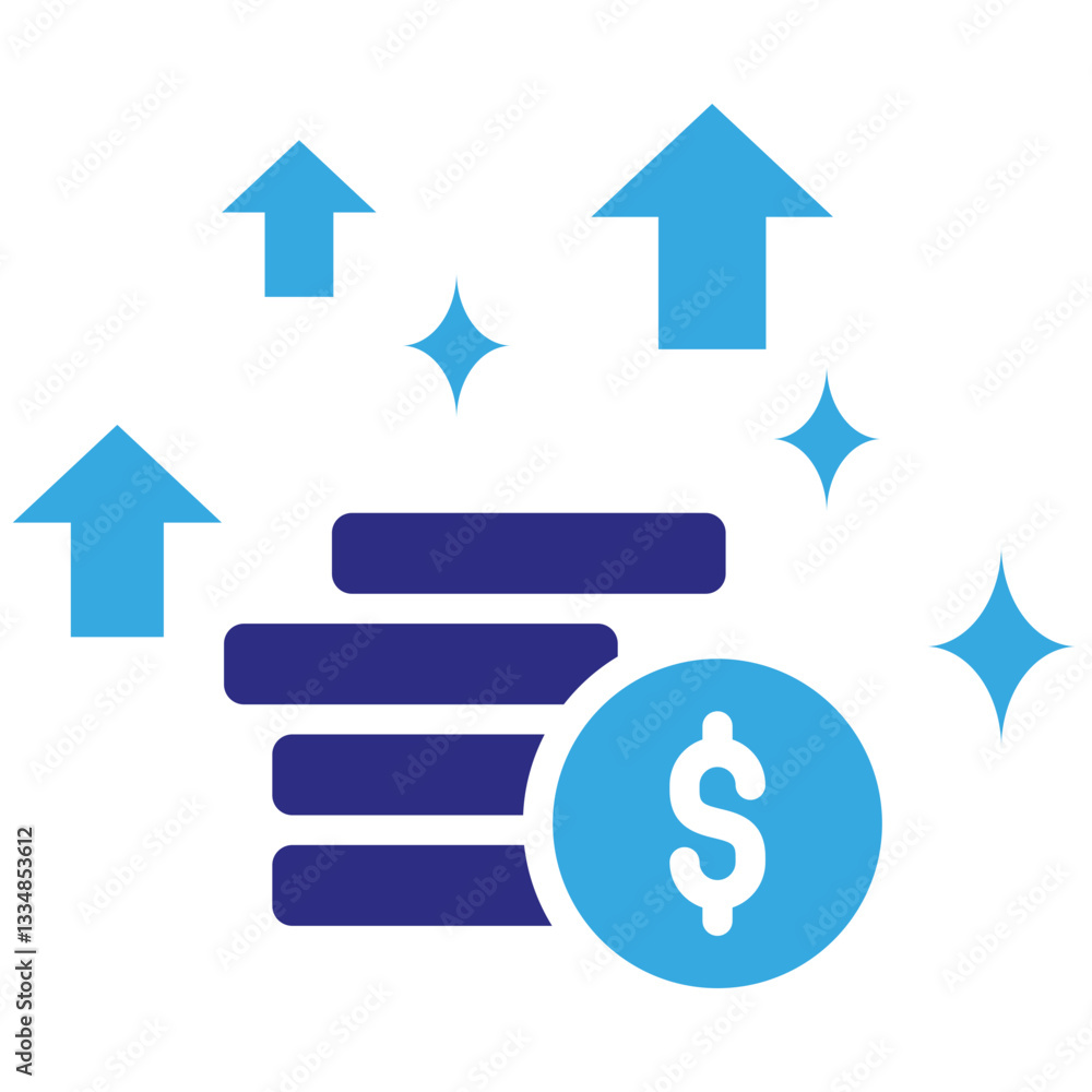 Increase icon in Glyph Dual Color Style. Simple Vector Design. Simple Vector Glyph Icon Increase icon in Glyph Dual Color Style. Simple Vector Design. Simple Vector Glyph Icon