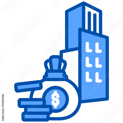 Investment Venture icon in Blue Color Style. Simple Vector Design. Simple Vector Flat Icon