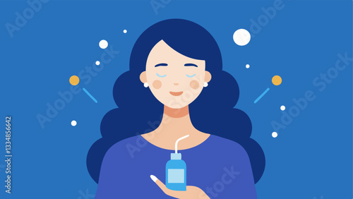 Revitalizing Aura A glowing aura around the face of a woman applying the serum symbolizing the revitalizing effect of the product.