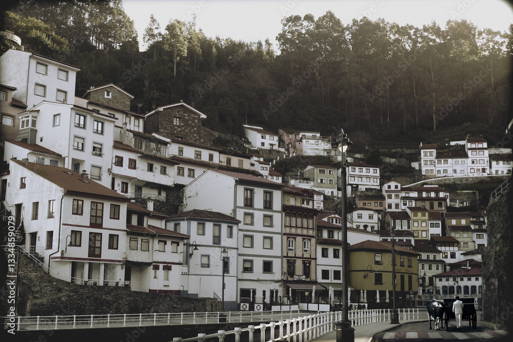 Obraz premium Fishing village. In winter, fishing villages take a while to wake up.