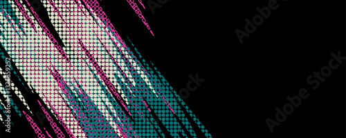 Abstract black and white background with spikes and zigzag line pattern