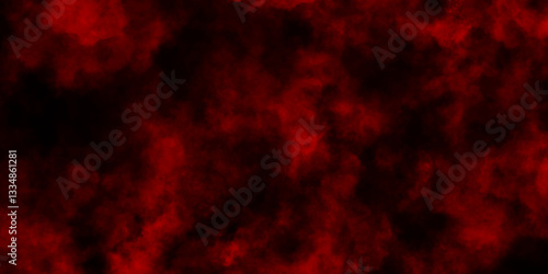 Dark red powder explosion cloud on black background. Abstract red and black grunge texture smoke. smoke fog misty texture overlay on dark black. paranormal red mystic smoke, clouds for movie. 