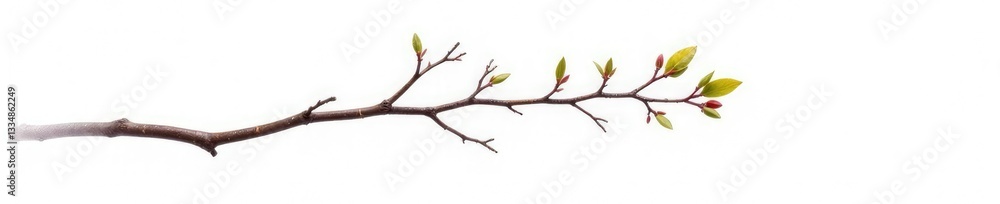 Single isolated branch with intricate details on white background, clean Single isolated branch with intricate details on white background, clean