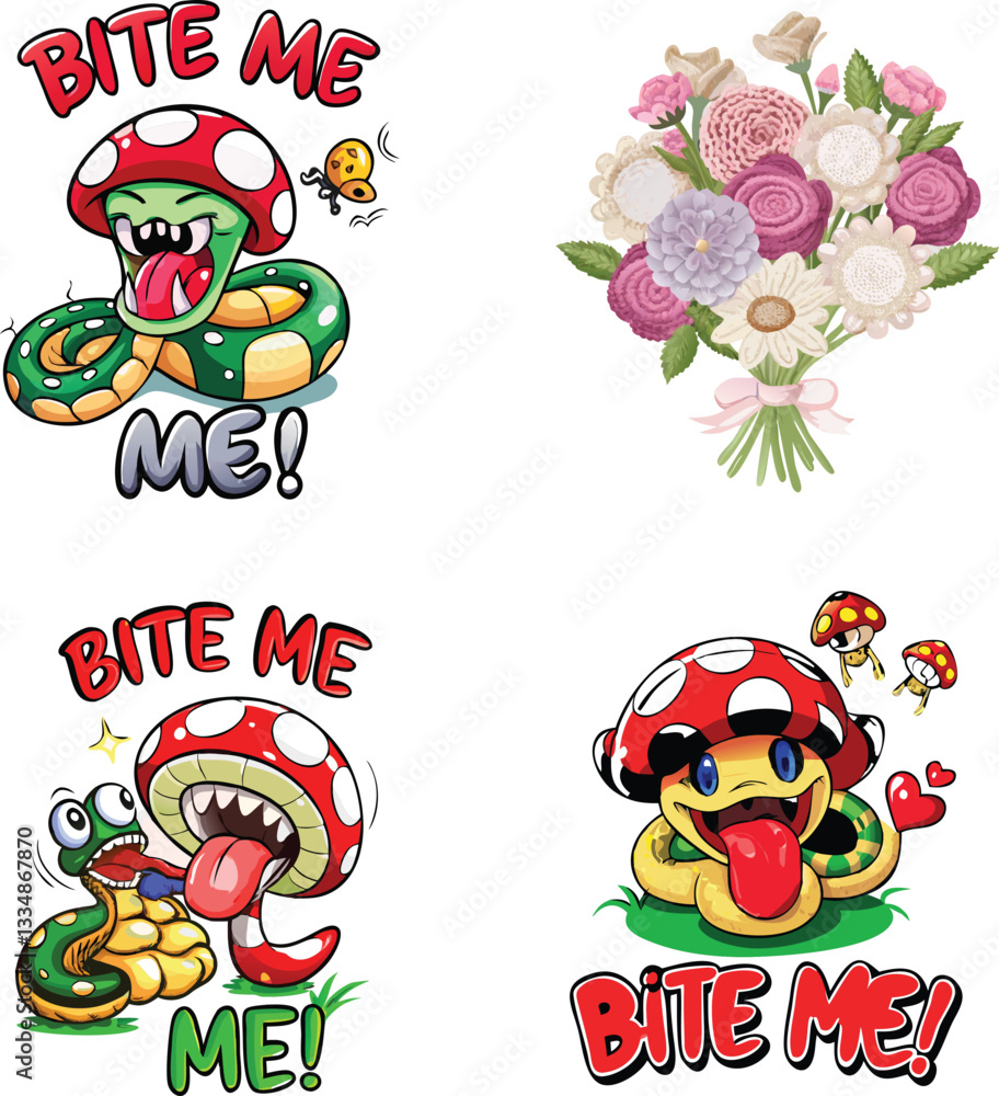 set of funny cartoon monsters set of funny cartoon monsters