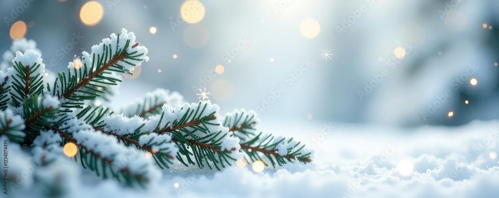 Crystal-encrusted pine branches on a white background with delicate snowflakes and twinkling lights, light, crystal Crystal-encrusted pine branches on a white background with delicate snowflakes and twinkling lights, light, crystal