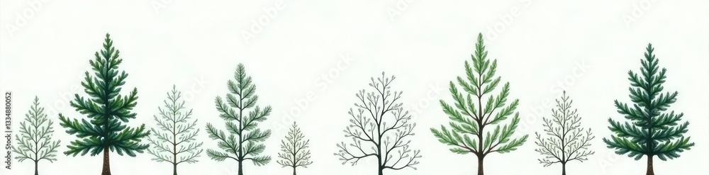 Spruce branches in solitary against white canvas, solo, canvas, branchy Spruce branches in solitary against white canvas, solo, canvas, branchy