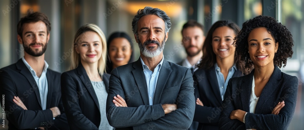A group of smiling businessmen in business suits standing in an office, ideal for corporate presentations, business projects and advertisements related to teamwork and professionalism. A group of smiling businessmen in business suits standing in an office, ideal for corporate presentations, business projects and advertisements related to teamwork and professionalism.