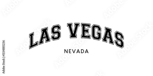 LAS VEGAS Nevada City Name Arched Retro Vintage Lettering Vector Design	