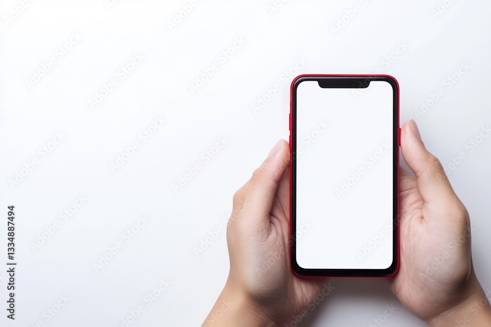 Smartphone featuring a white screen template, ideal for creating clean UI mockups. Smartphone featuring a white screen template, ideal for creating clean UI mockups.