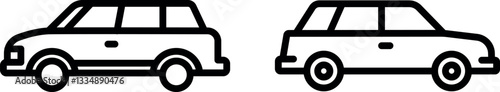 "Station Wagon Icon – Spacious and Versatile Family Vehicle Symbol in Vector Style"