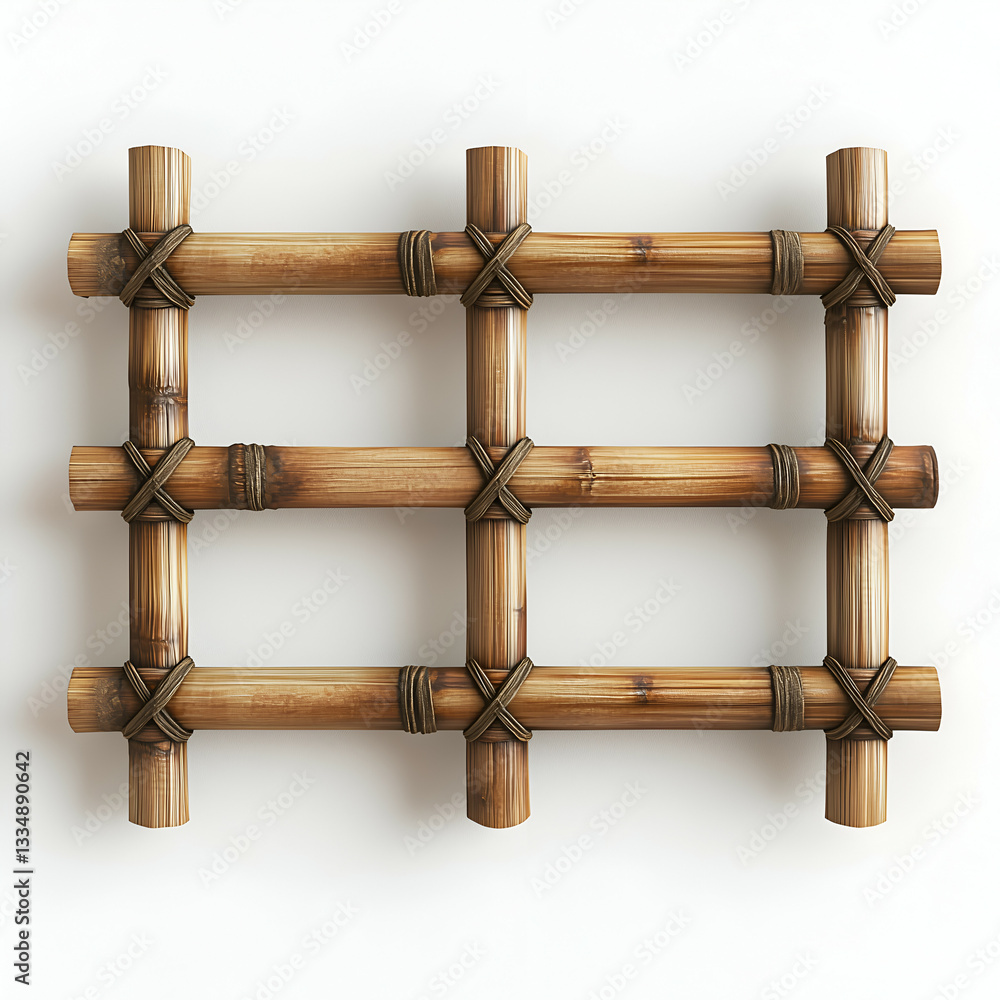 Naklejka premium Eco-Friendly Bamboo Wall Decor: Rustic, Nature-Inspired Home Interior Accent