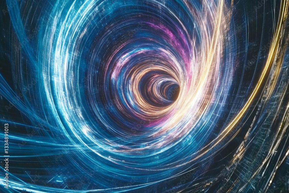 Vibrant swirling vortex in a futuristic sci-fi space journey showcasing movement and energy Vibrant swirling vortex in a futuristic sci-fi space journey showcasing movement and energy