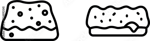 "Sponge Cake Icon – Light and Fluffy Classic Baked Dessert Symbol in Vector Style"