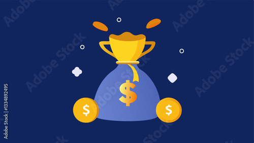 Money Bags and Trophies An shows a large bag of money tipping over with gold trophies spilling out symbolizing the monetary influence in sports governance.