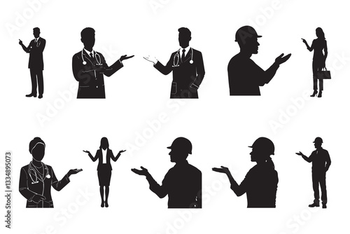 Professional silhouettes representing diverse careers and industries