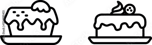 "Vanilla Cake Icon – Classic and Delicious Baked Dessert Symbol in Vector Style"