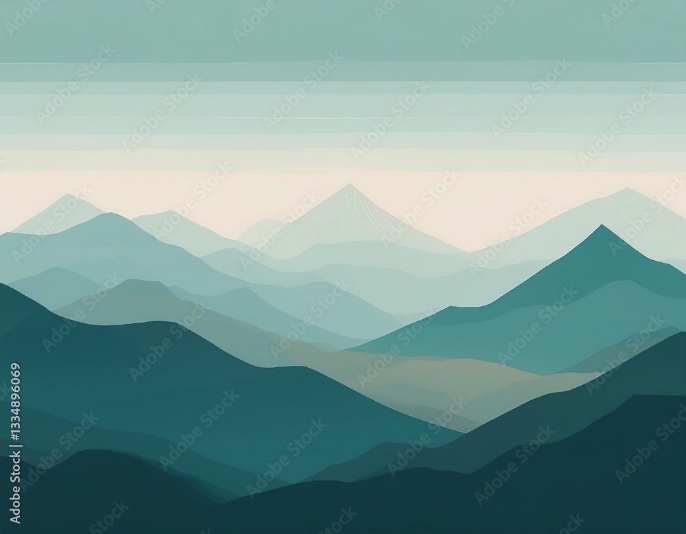 Naklejka premium 霧のあるうっそうとした自然の景色