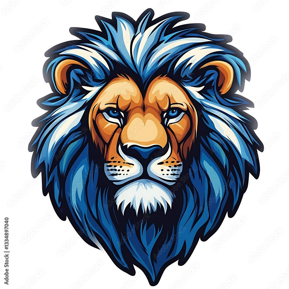 Obraz premium Abstract lion portrait with double exposure paint
