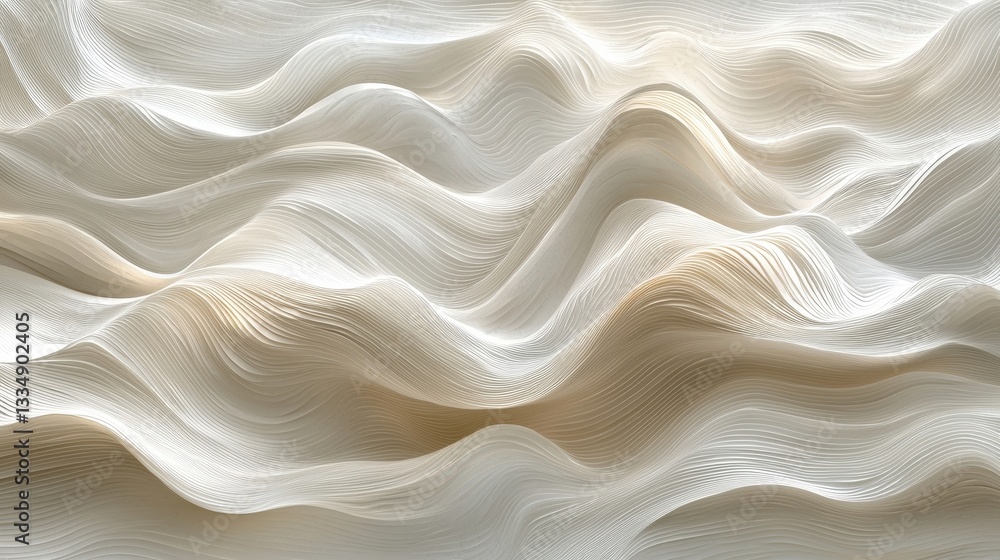 Obraz premium Abstract Waves of Soft White Texture in Flowing Lines and Curves