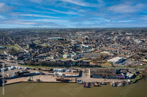 Aerial View Over Dundalk, County Louth, Ireland photo