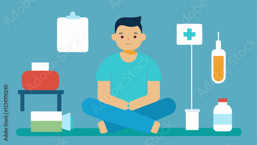 PostTreatment Care A patient sitting comfortably after the procedure receiving aftercare advice from a healthcare provider with soothing gels and recovery products in view.