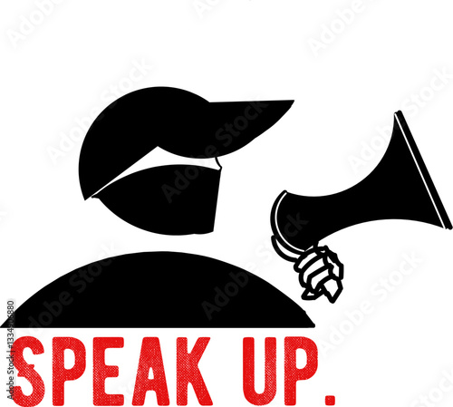 People wearing black hats with black masks held loudspeakers that read