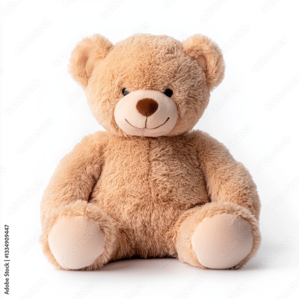 Plush teddy bear, light beige color, sitting Plush teddy bear, light beige color, sitting