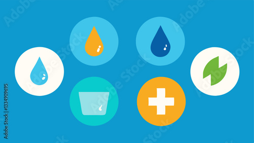Patch Icons A series of icons representing different attributes of the patches such as hydration glow firmness and revitalization arranged around the main patch illustration.
