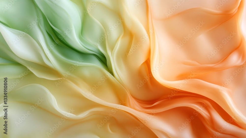 Fototapeta premium Smooth silk fabric in pastel colors with flowing drapes