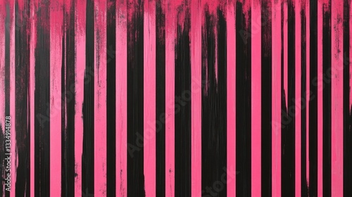 Abstract painting, vertical stripes, vibrant pink and black.  Possible use Background for website design
