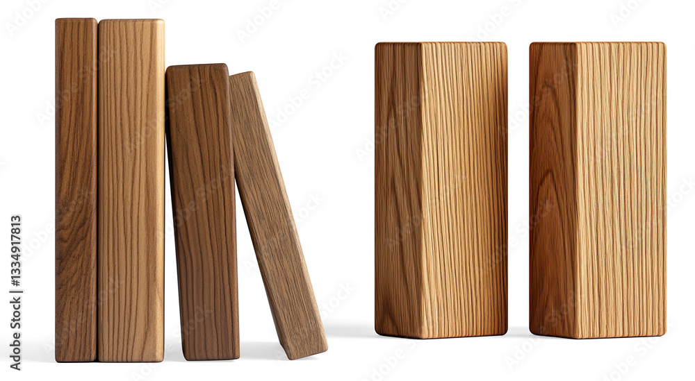 Wooden Yoga Blocks with Smooth Finish on a Transparent Background Wooden Yoga Blocks with Smooth Finish on a Transparent Background