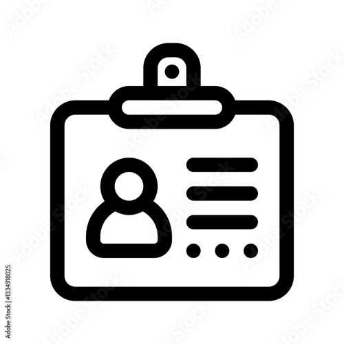 Name Tag Line Icon. Single icon, line vector icon