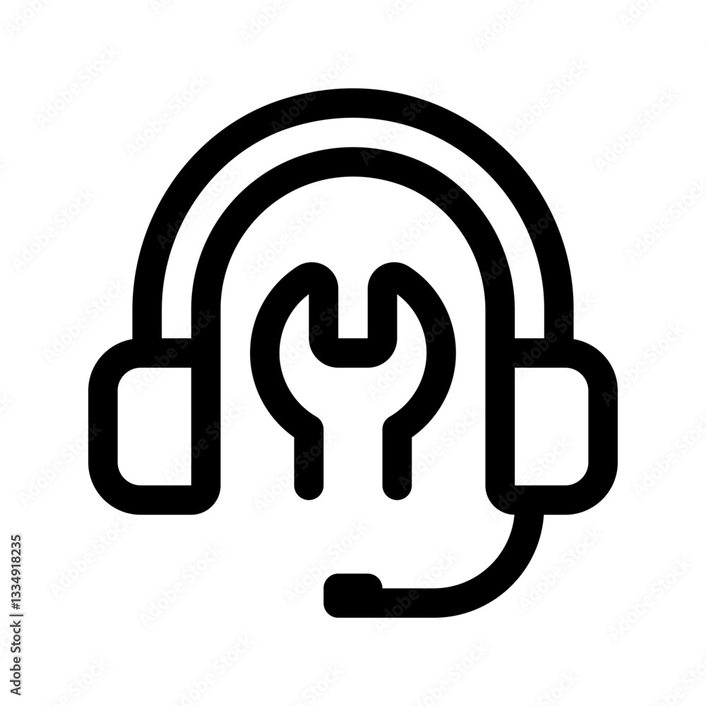 Technical Support Line Icon. Single icon, line vector icon Technical Support Line Icon. Single icon, line vector icon