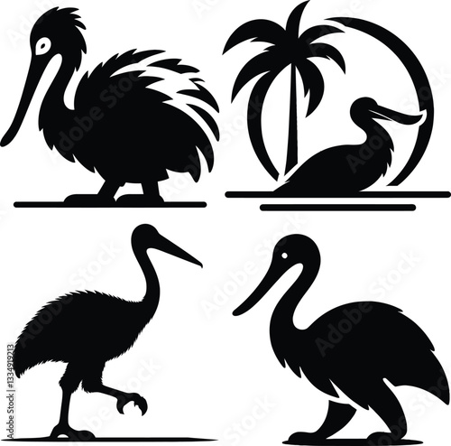 Extinct Dodo Silhouette | Unique Flightless Bird Vector | Vintage Wildlife Illustration