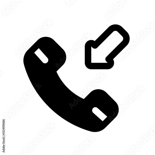 Incoming Call Glyph Icon. Single icon, glyph vector icon