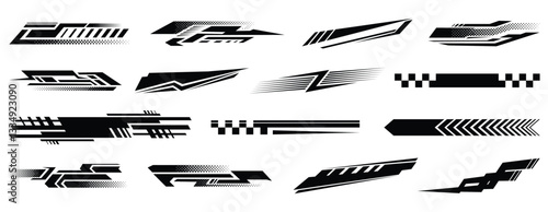 Futuristic Racing Stripes Vector Set with Dynamic Speed Lines