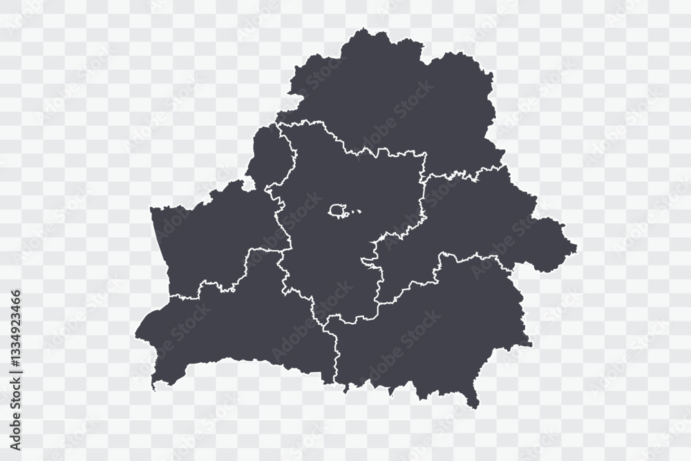 Obraz premium Belarus Map Anchor Color on White Background quality files Png