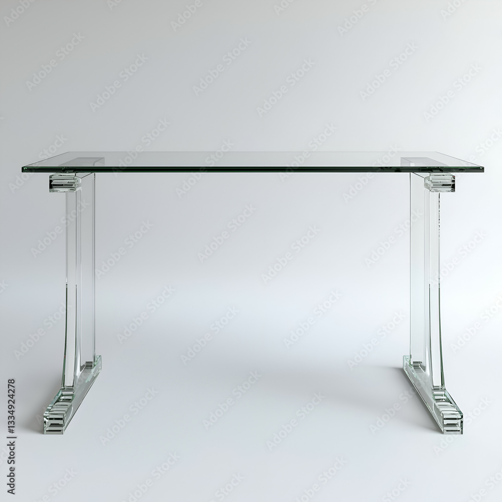 Modern Glass Desk Minimalist Design with Clear Table Top and Acrylic Legs for Home Office Decor Modern Glass Desk Minimalist Design with Clear Table Top and Acrylic Legs for Home Office Decor
