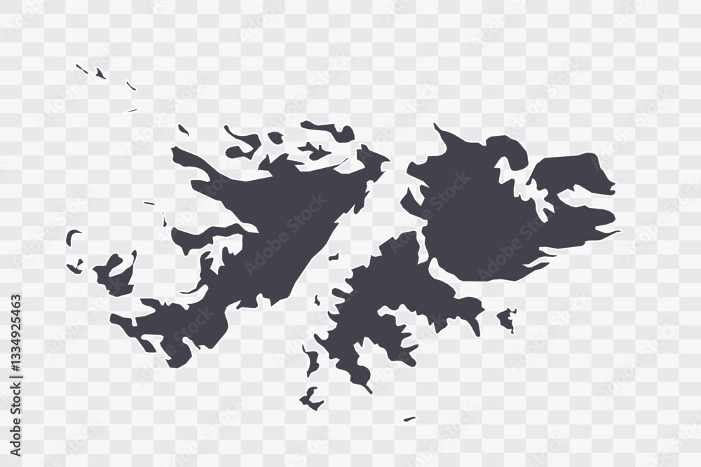 Obraz premium Falkland Islands Map Anchor Color on White Background quality files Png