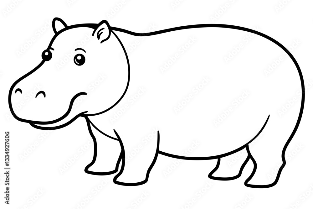 Obraz premium Abstract Hippo Line Drawing