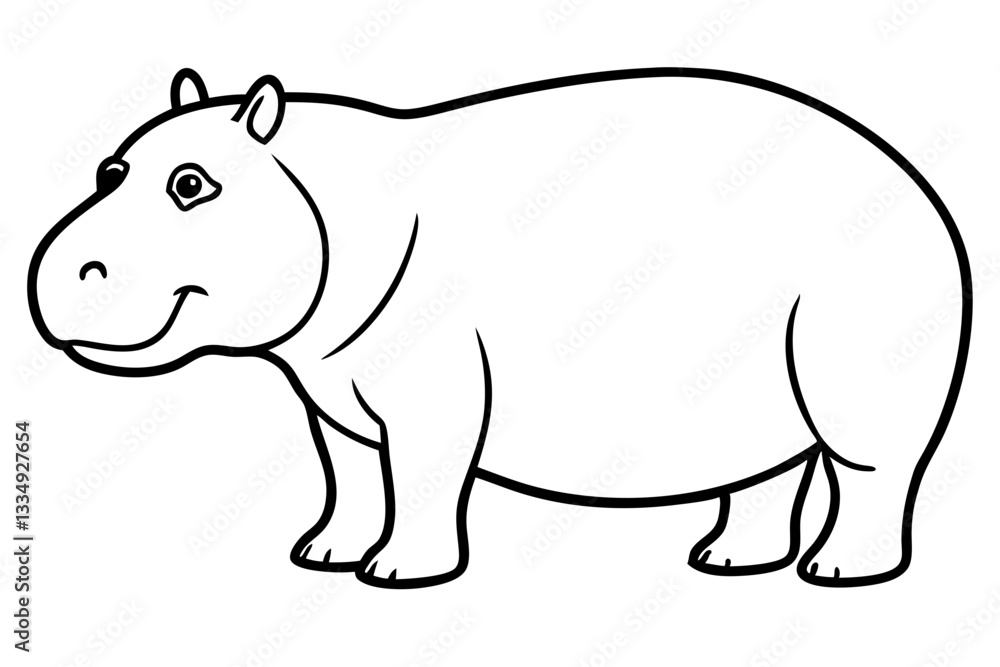 Abstract Hippo Line Drawing Abstract Hippo Line Drawing