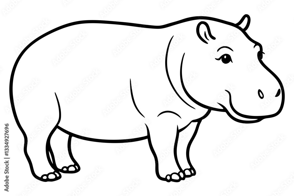 Abstract Hippo Line Drawing Abstract Hippo Line Drawing