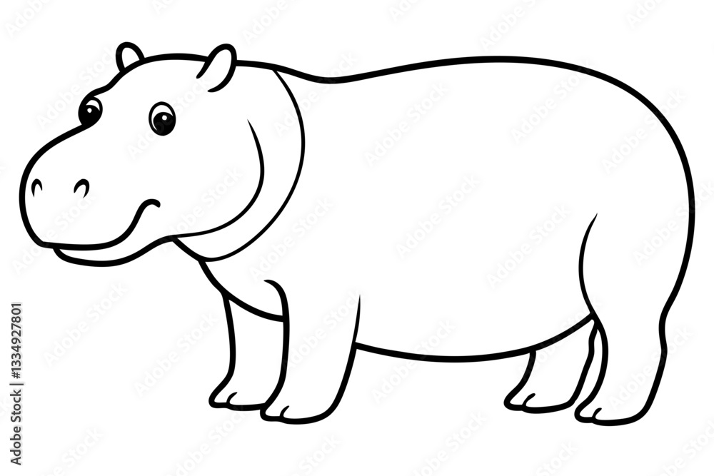 Abstract Hippo Line Drawing Abstract Hippo Line Drawing