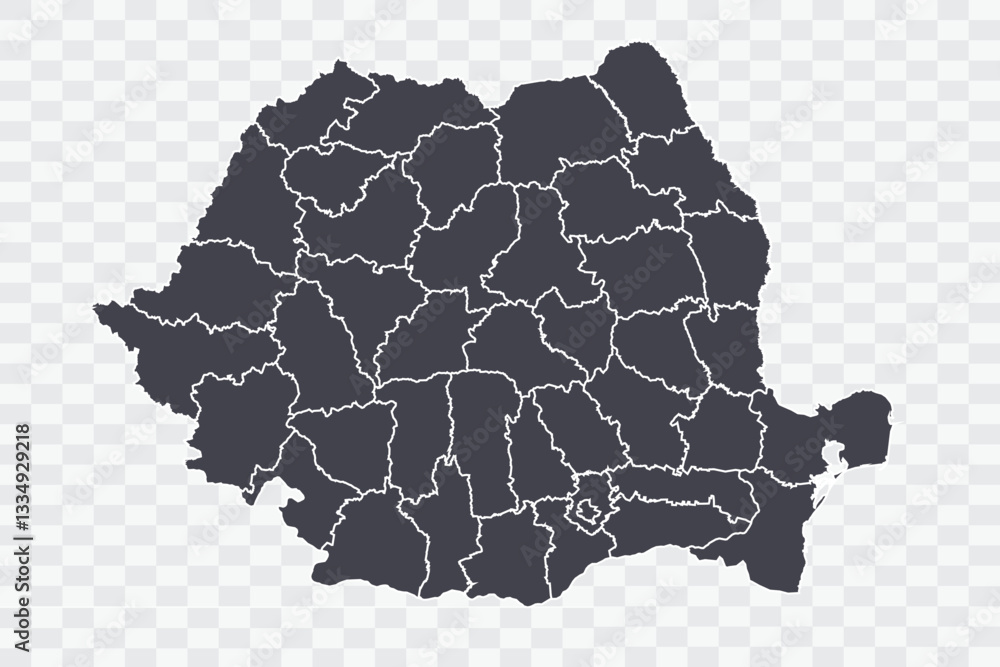 Naklejka premium Romania Map Anchor Color on White Background quality files Png