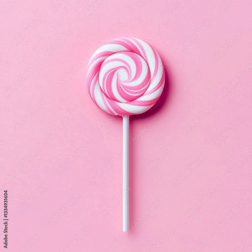 Pink Swirl Lollipop on Pink Background (3) Pink Swirl Lollipop on Pink Background (3)