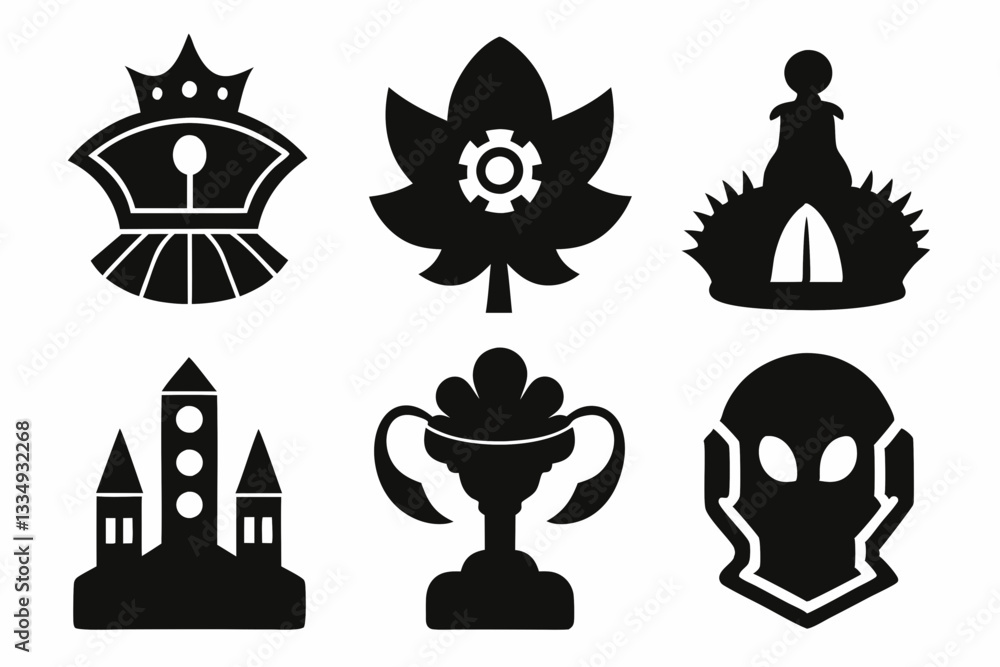 Fototapeta premium sapla icon set black silhouette vector